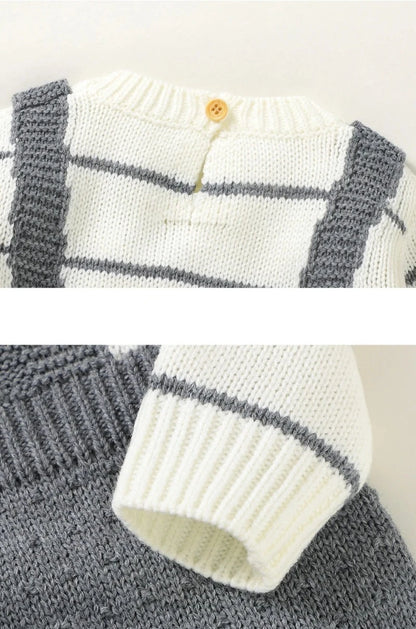 Long Sleeve Knitted Romper - Infant Jumpsuit - Just Kidding Store