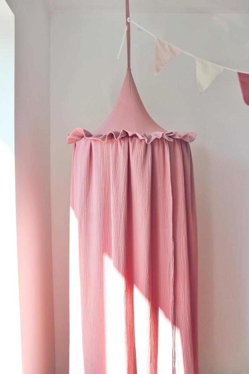 Premium Muslin Cotton Canopy With Frills - Just Kidding Store