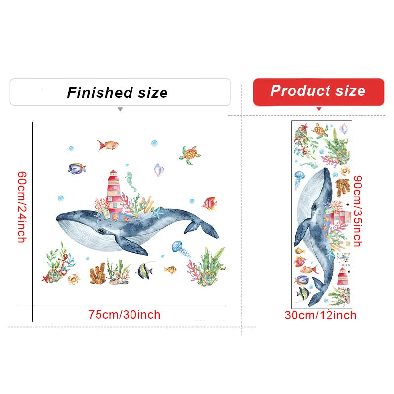 Undersea Whale Wall Stickers - Just Kidding Store