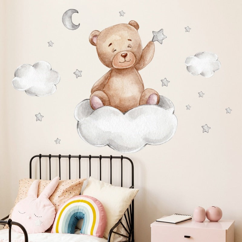 Cloud Teddy Bear Nursery Wall Decal - Just Kidding Store