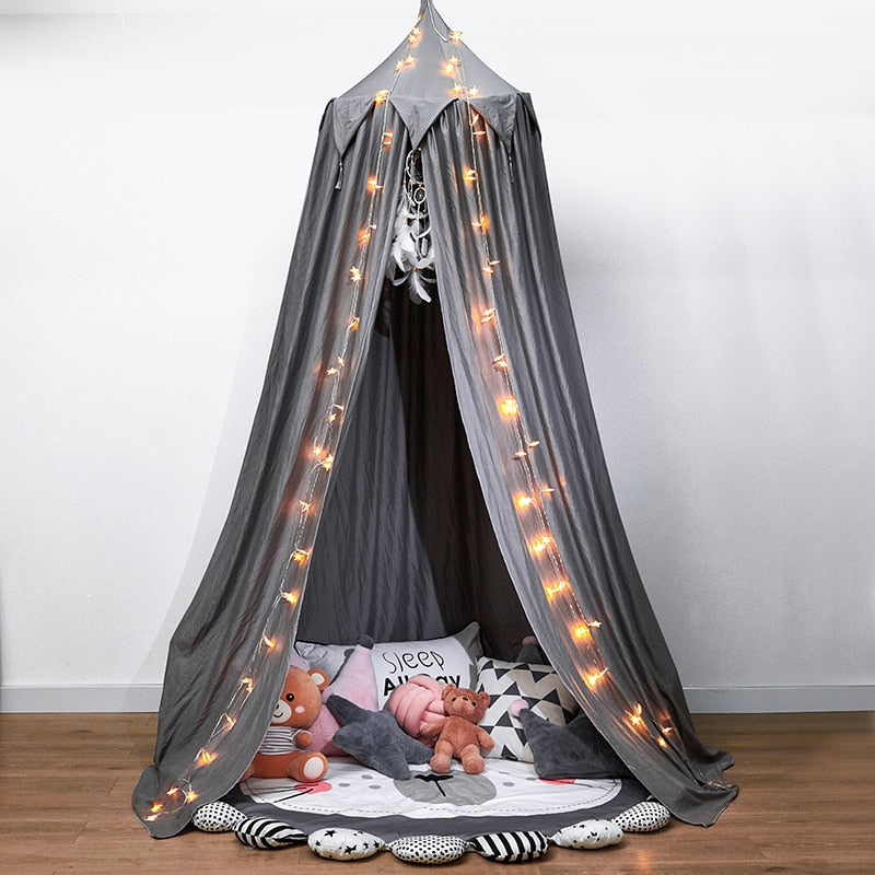 Tassel Bed Canopy - Hung Dome - Just Kidding Home