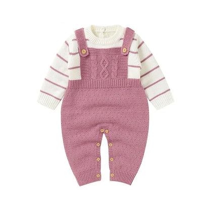 Long Sleeve Knitted Romper - Infant Jumpsuit - Just Kidding Store