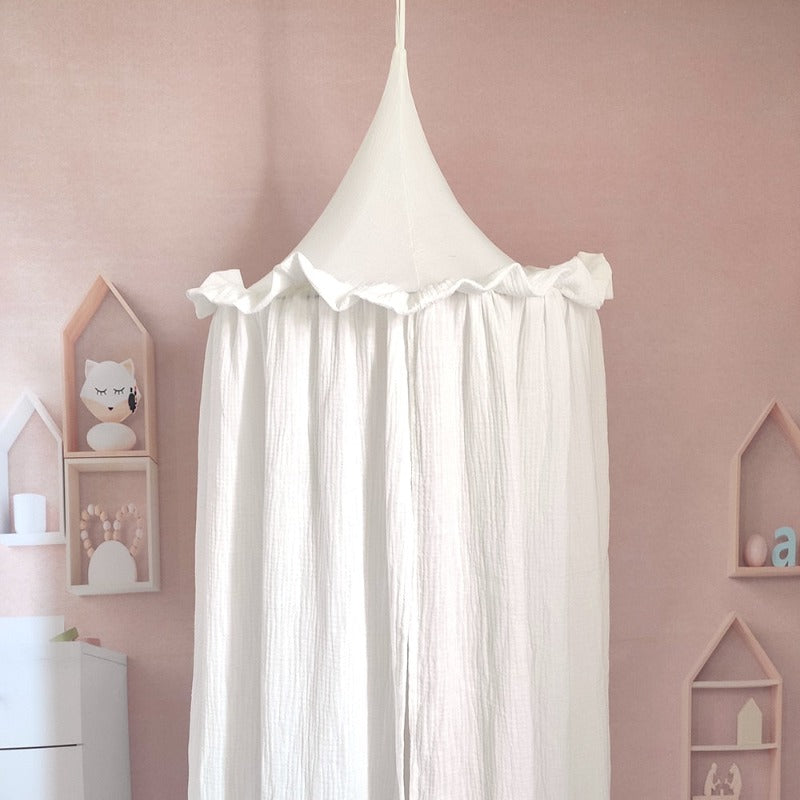 Premium Muslin Cotton Canopy With Frills - Just Kidding Store