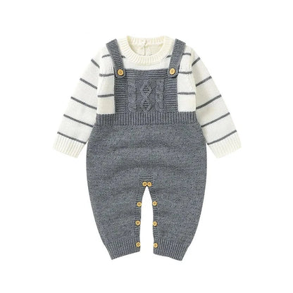 Long Sleeve Knitted Romper - Infant Jumpsuit - Just Kidding Store