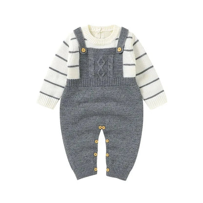 Long Sleeve Knitted Romper - Infant Jumpsuit - Just Kidding Store