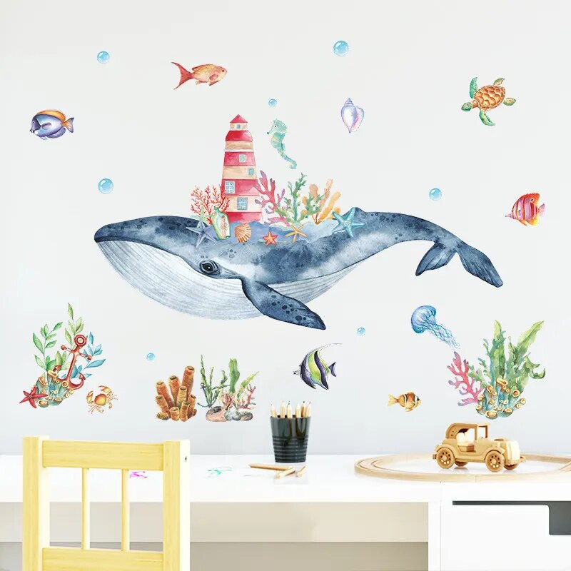 Undersea Whale Wall Stickers - Just Kidding Store
