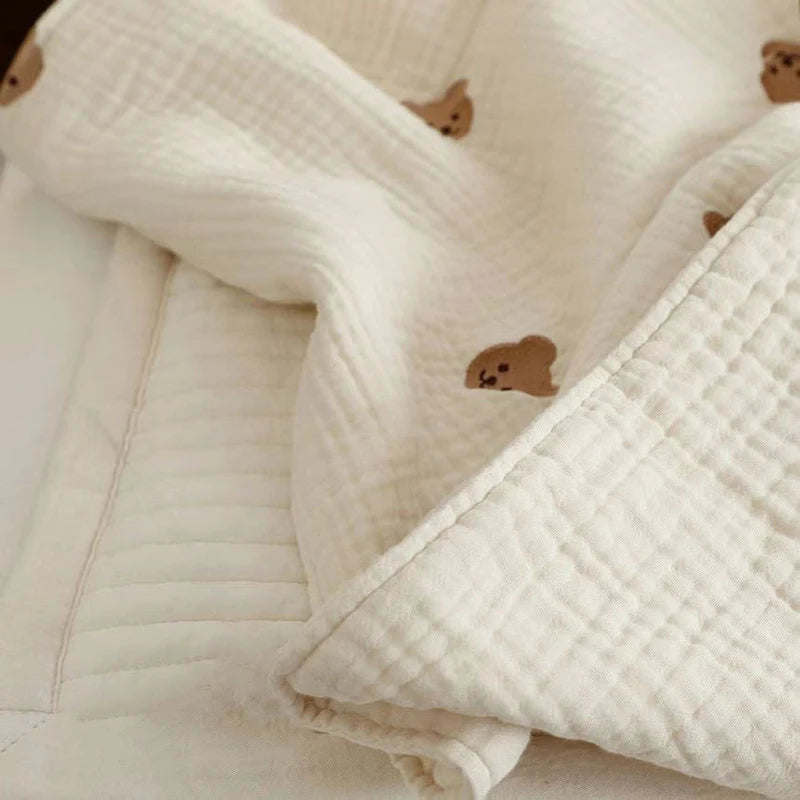Korean Style Cotton Blanket - 6 Layers Muslin Bed Spread - Just Kidding Store