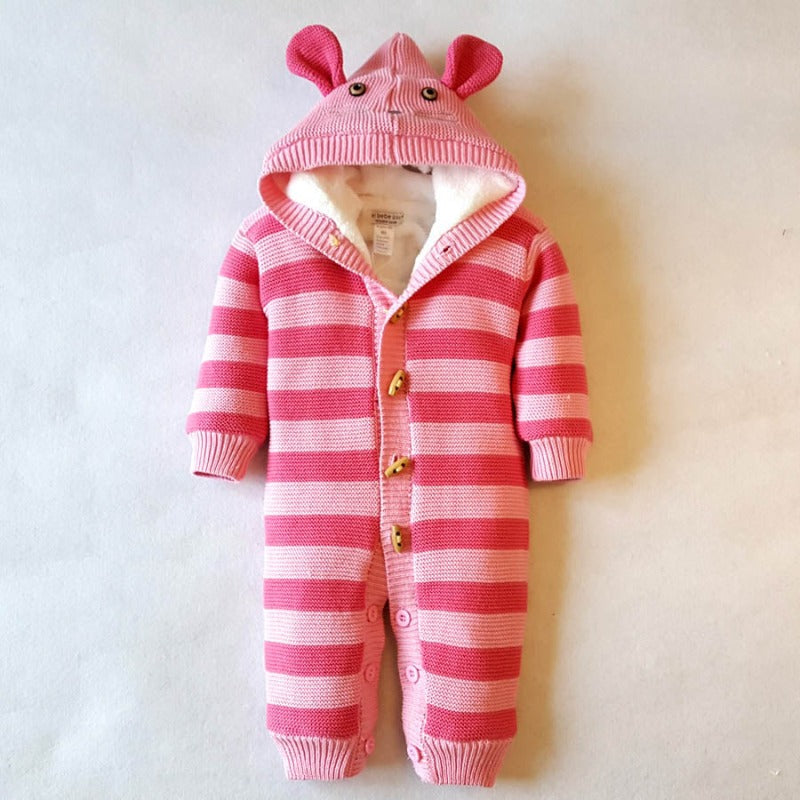 Knit Winter Sherpa Baby Infant Toddler Romper - Just Kidding Store