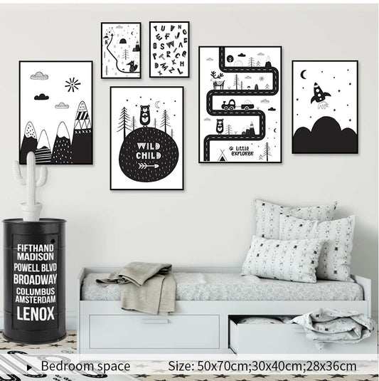 Adventure Inspiring Nordic Monochrome Canvas Posters - Just Kidding Store