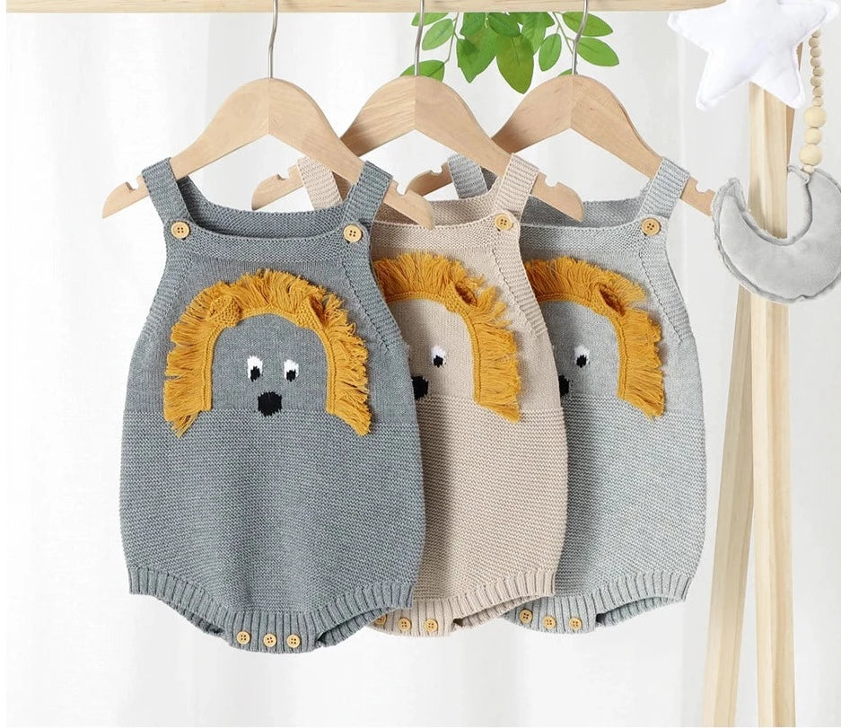 Lion Cotton Knitted Overall - Just Kidding Store