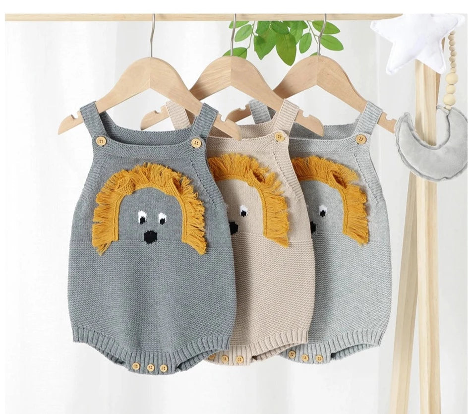 Lion Cotton Knitted Overall - Just Kidding Store