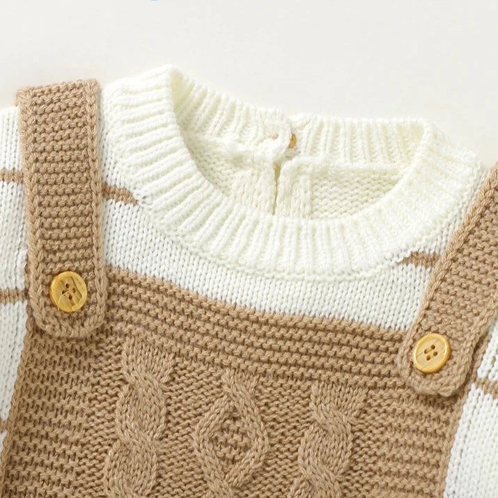 Long Sleeve Knitted Romper - Infant Jumpsuit - Just Kidding Store