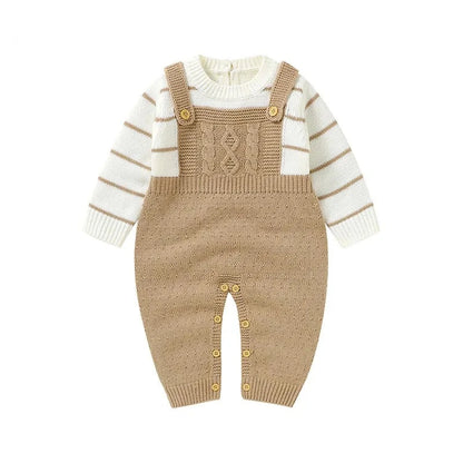 Long Sleeve Knitted Romper - Infant Jumpsuit - Just Kidding Store