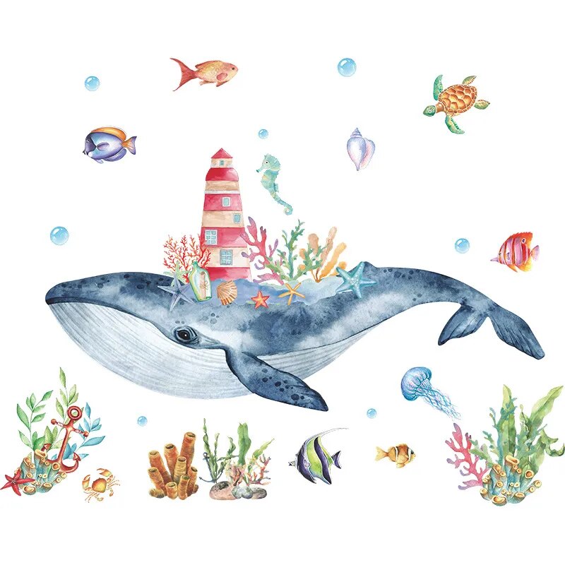 Undersea Whale Wall Stickers - Just Kidding Store