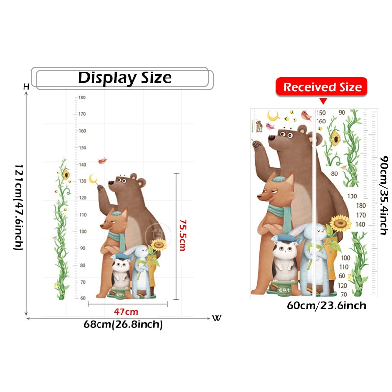 Big Brown Bear Height Ruler - Kids Growth Chart - Just Kidding Store