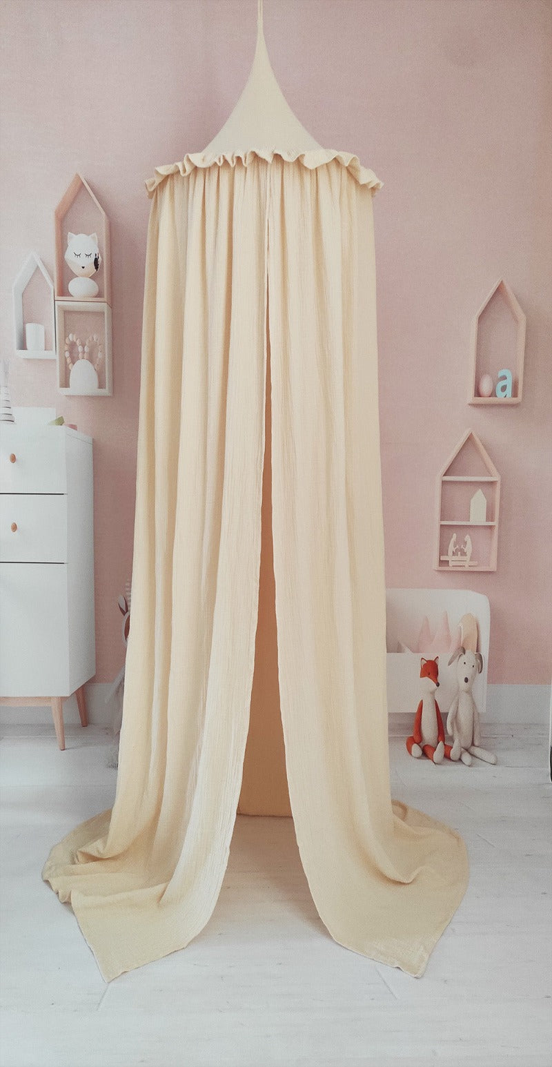 Premium Muslin Cotton Canopy With Frills - Just Kidding Store