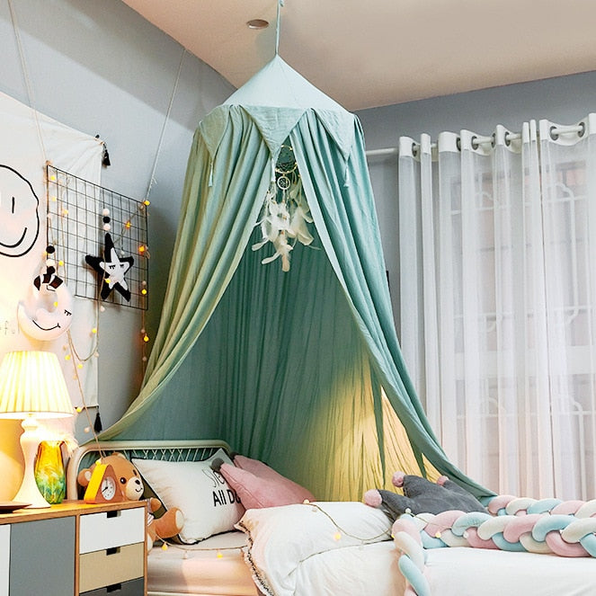 Tassel Bed Canopy - Hung Dome - Just Kidding Home