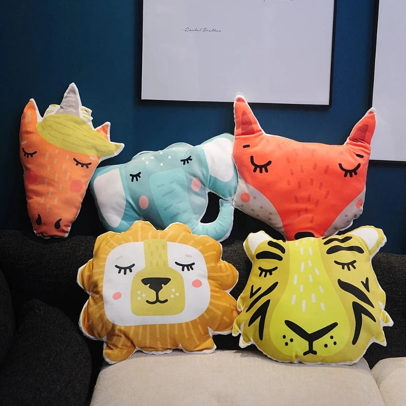 Cartoon Animals Plush Cushion - Just Kidding Store