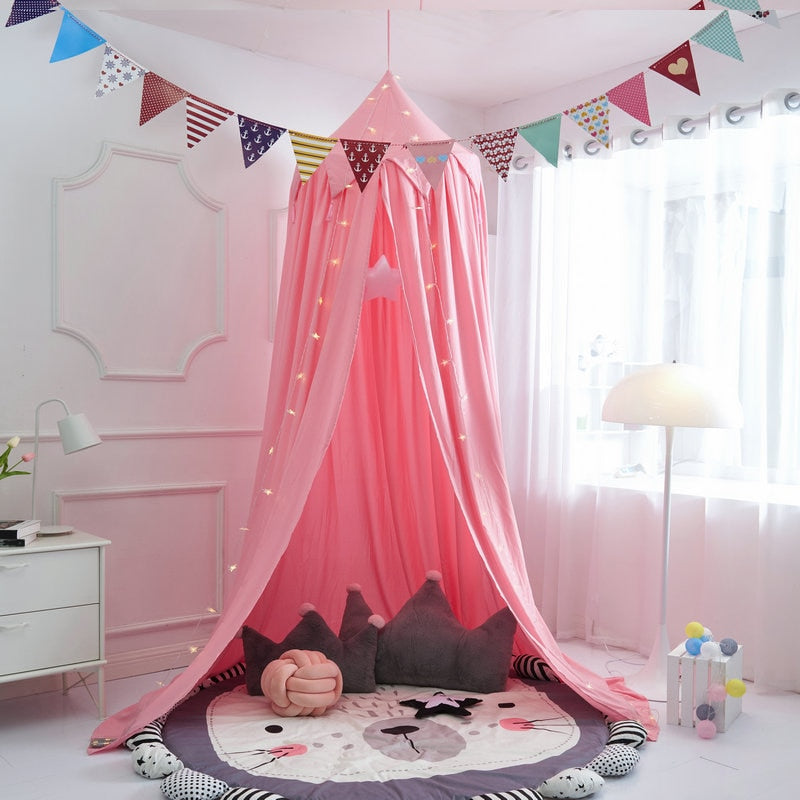 Tassel Bed Canopy - Hung Dome - Just Kidding Home