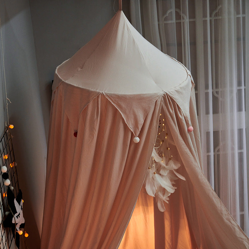 Tassel Bed Canopy - Hung Dome - Just Kidding Home