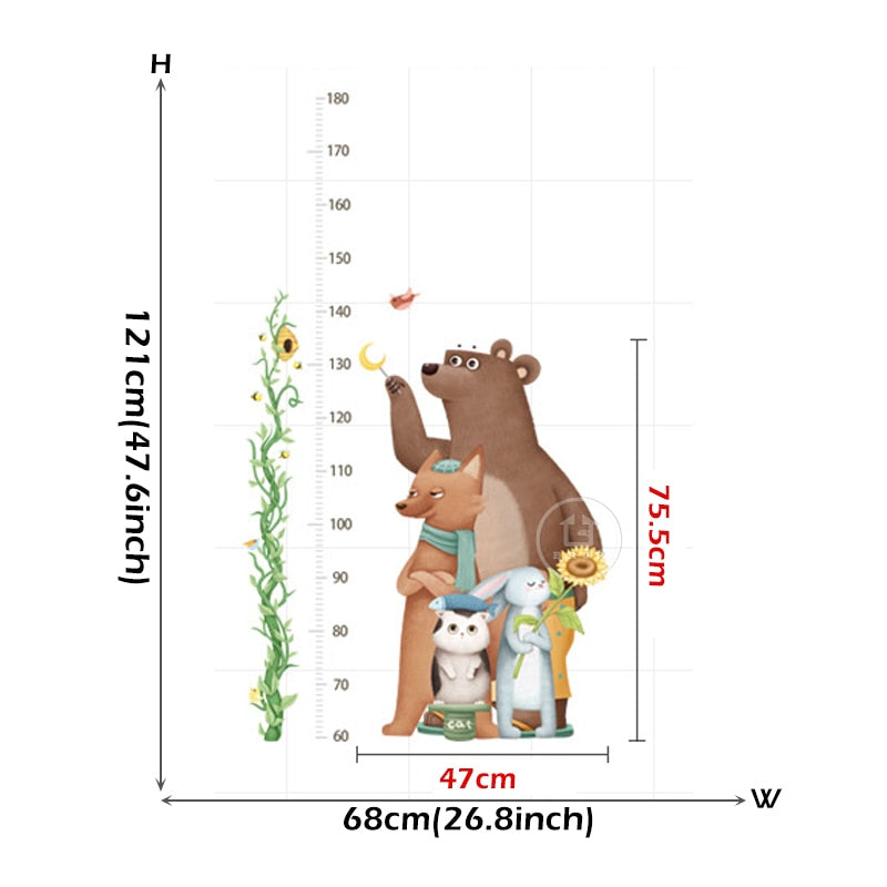 Big Brown Bear Height Ruler - Kids Growth Chart - Just Kidding Store