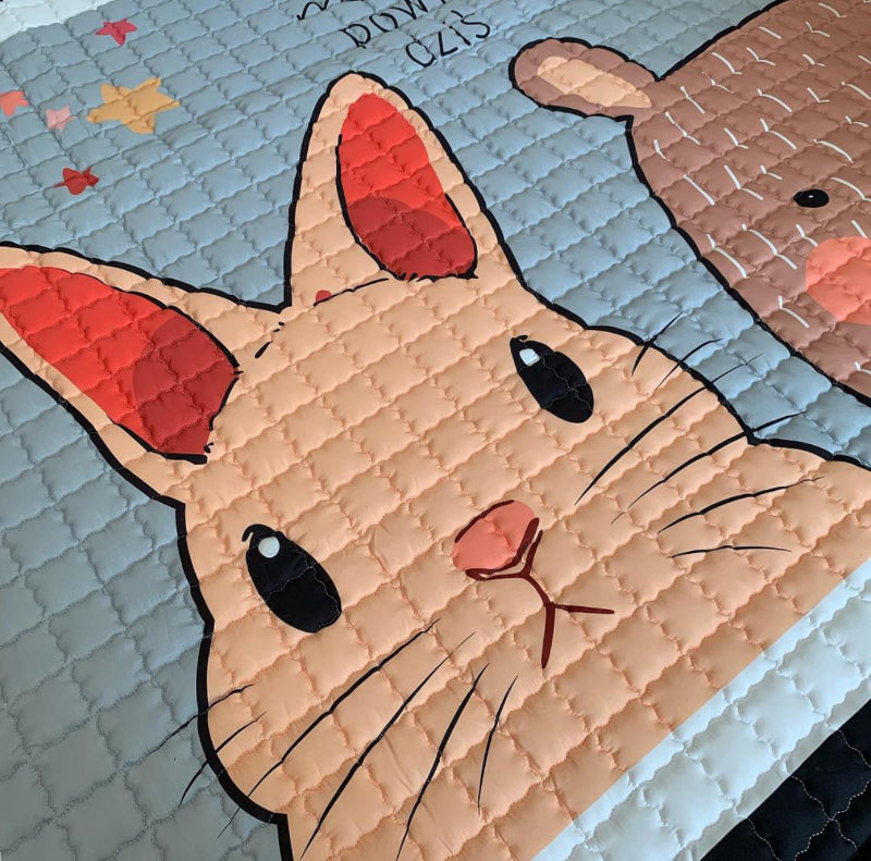 Oversized Play Mat - Quilted Anti Skid Carpet - Fluffy Tails