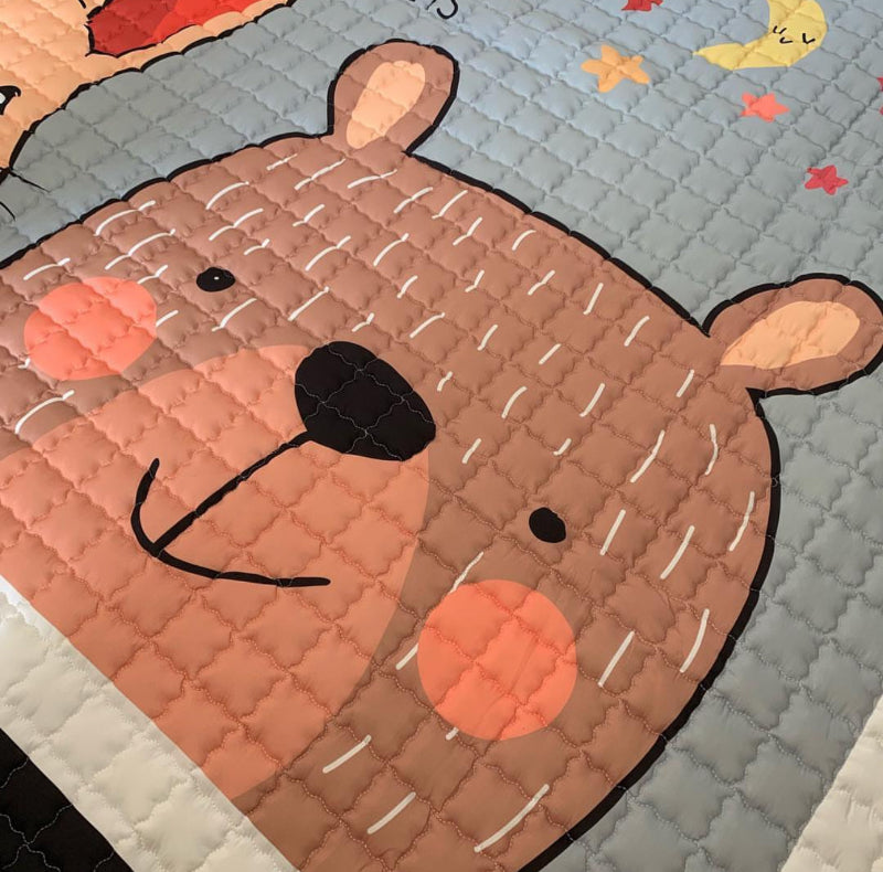 Oversized Play Mat - Quilted Anti Skid Carpet - Fluffy Tails