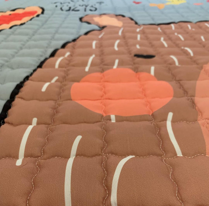 Oversized Play Mat - Quilted Anti Skid Carpet - Fluffy Tails