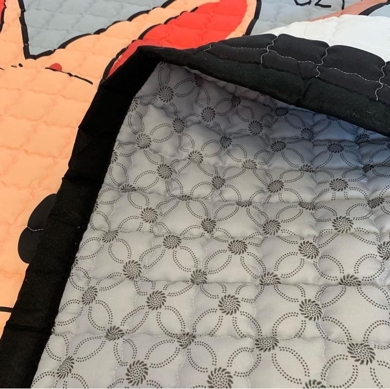 Oversized Play Mat - Quilted Anti Skid Carpet - Fluffy Tails