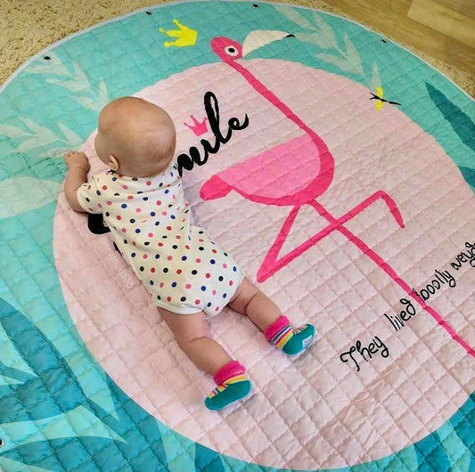 Activity Play Mat - Toy Storage Bag - Flamingo