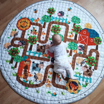 Activity Play Mat - Toy Storage Bag - Farm Maze - Just Kidding Store