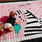 Zebra Oversized Quilted Play Mat - Anti Skid Carpet