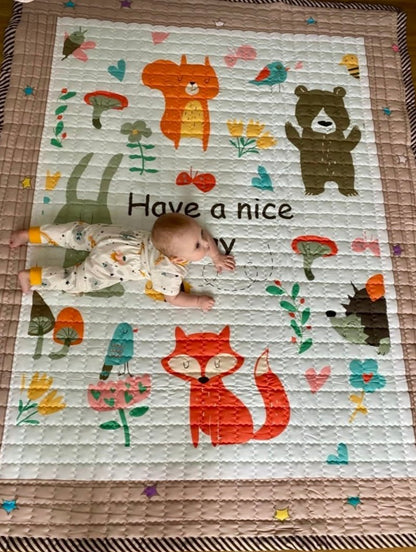 Woodland Play Mat - Quilted Anti Skid Carpet - Just Kidding Store