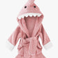 Hooded Kids Bathrobe - Pink Shark Cotton Towel - Just Kidding Store