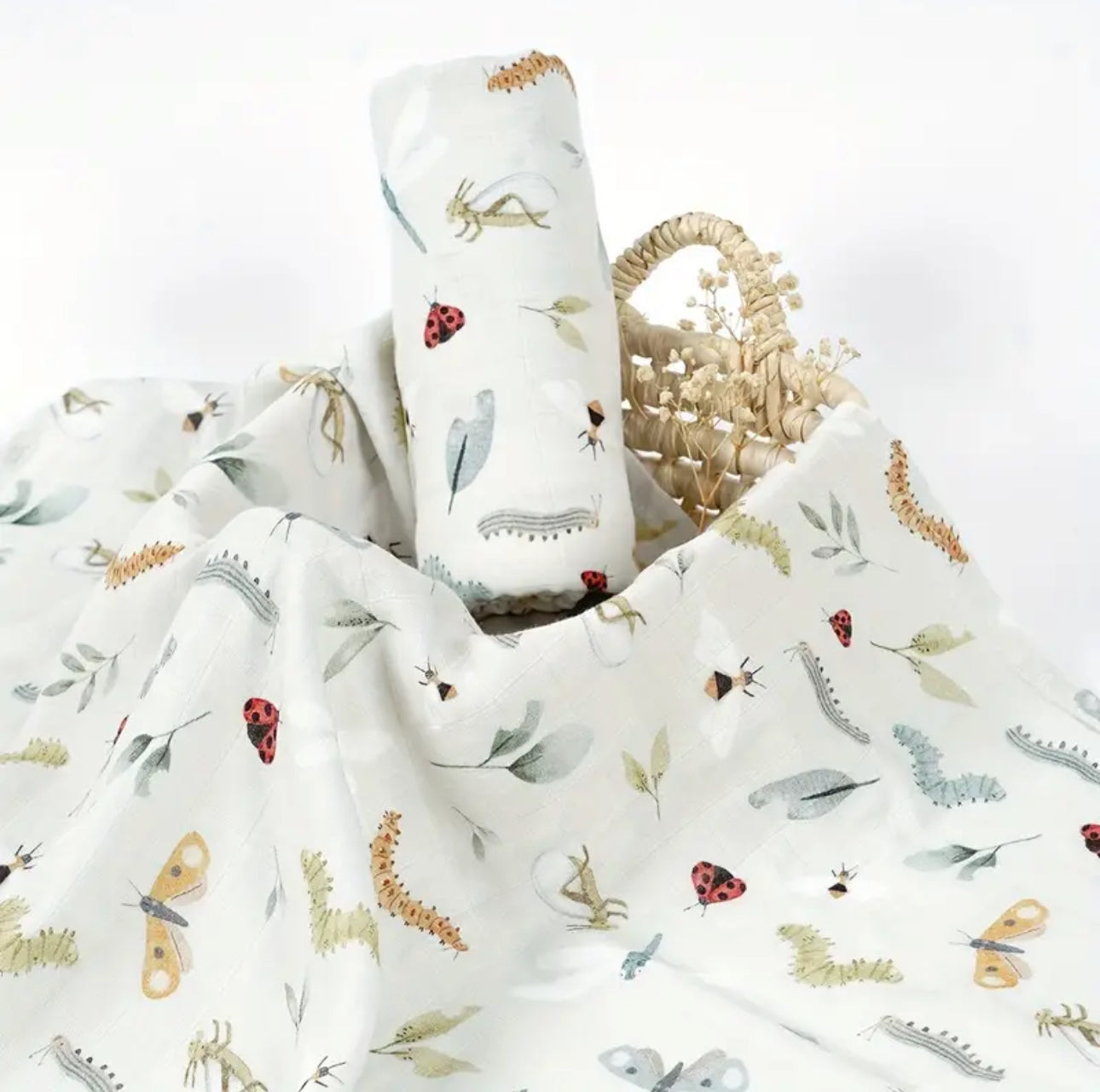 2 Layers Bamboo Cotton Muslin Swaddle Blankets