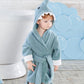 Kids Hooded Bathrobe - Childrens Robe Blue Shark - Just Kidding Store