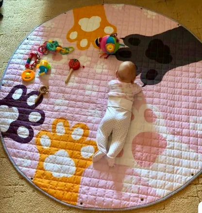 Activity Play Mat Kids Toy Storage Bag Paw Print - Just Kidding Store