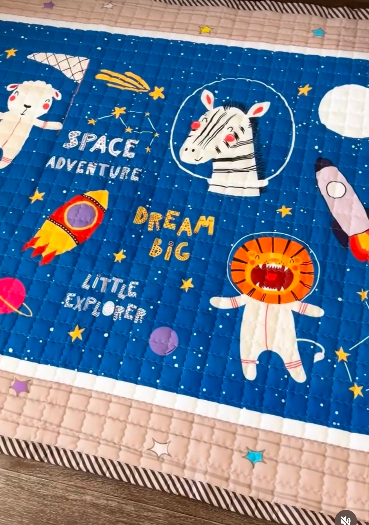 Space Adventure Play Mat - Quilted Anti Skid Carpet