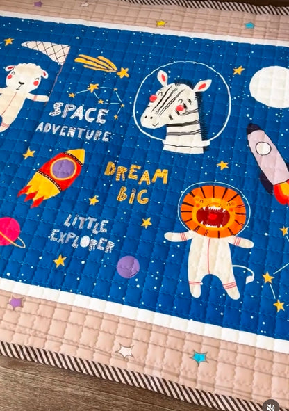Space Adventure Play Mat - Quilted Anti Skid Carpet