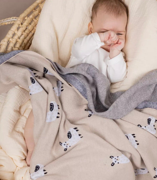 Baby Alpaca Cotton Knitted Blanket - Just Kidding Store