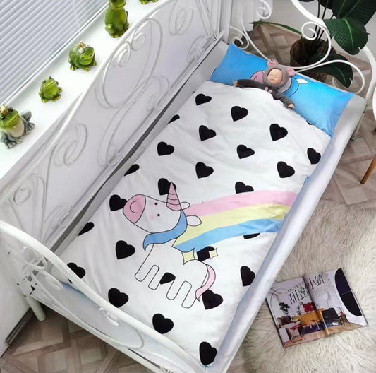 Kids Sleeping Bag With Pillow - Rainbow Unicorn Sleeping Envelope