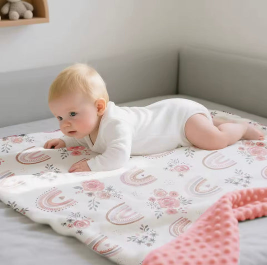 Minky Double Sided Baby Nursery Blanket - Just Kidding Store