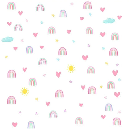 Rainbow Hearts Wall Decals - Just Kidding Store