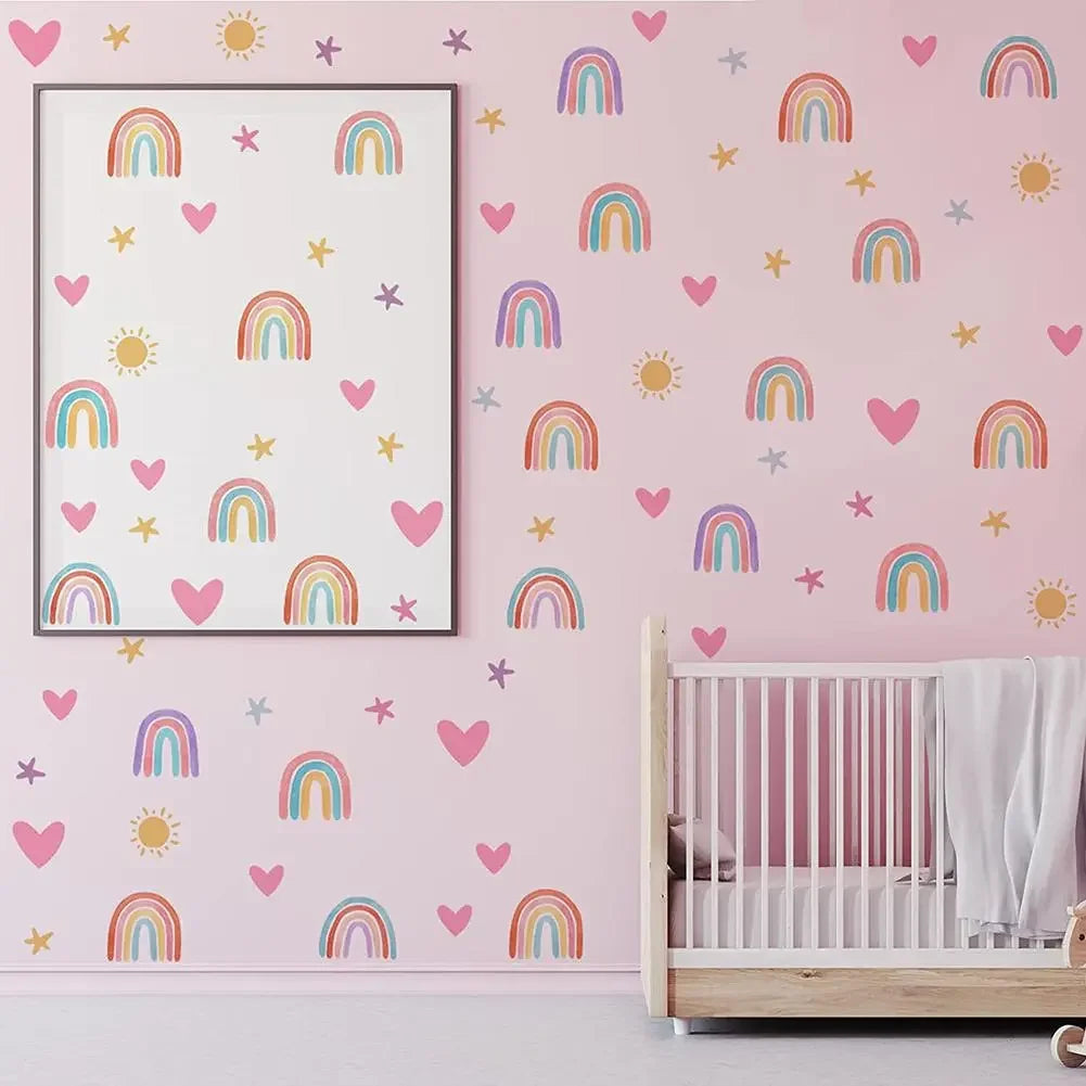 Rainbow Hearts Wall Decals