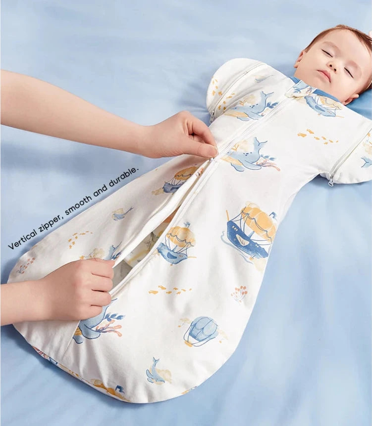 Pink Whale Baby Sleeping Bag - Swaddle Sleep Sack - Just Kidding Store