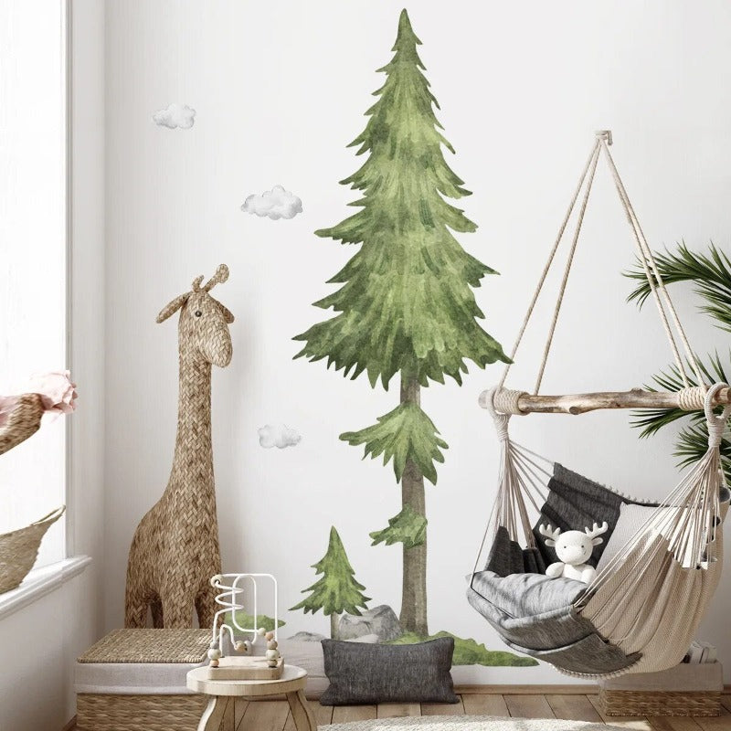 Tall Pine Tree Wall Decal - Just Kidding Store