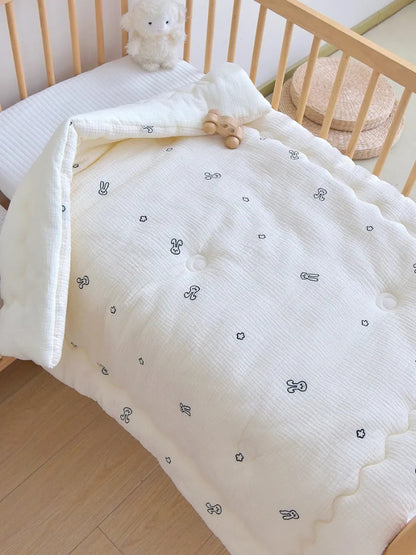 Embroidered Winter Thick Muslin Cotton Bed Cover - Just Kidding Store