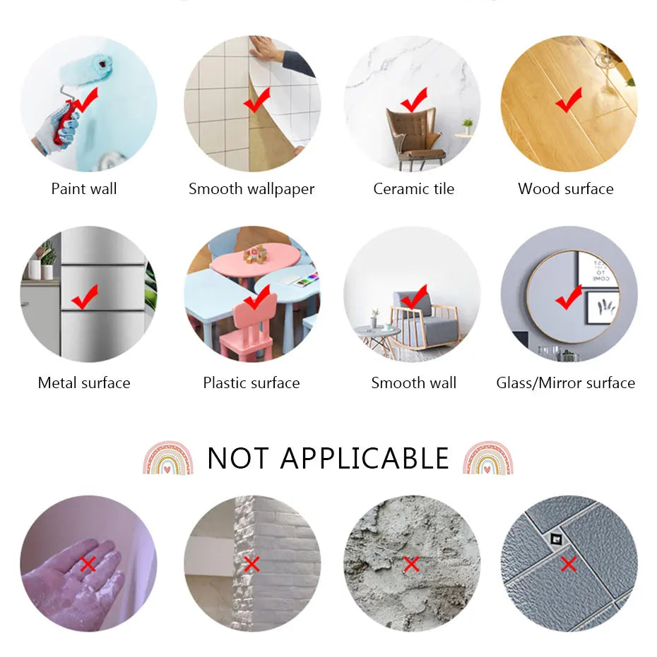 Rainbow Hearts Wall Stickers - Just Kidding Store