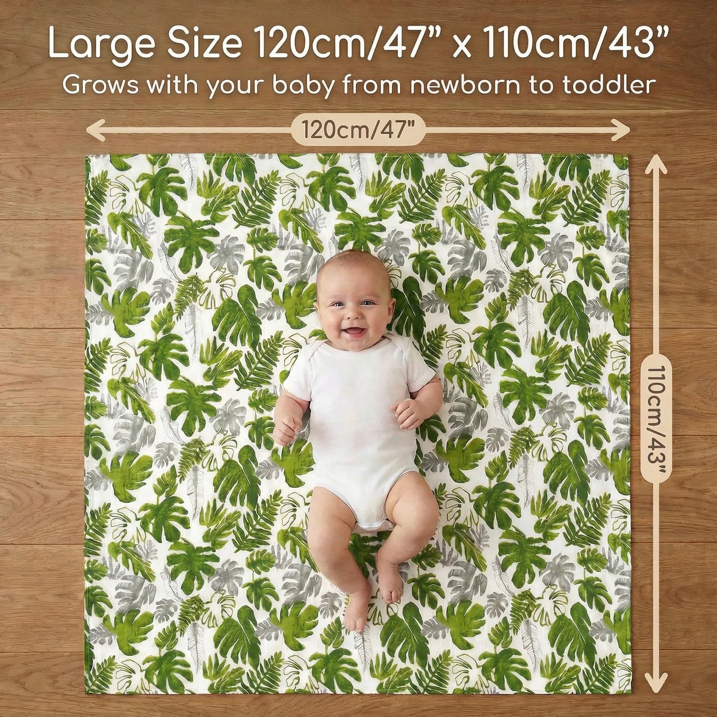 Muslin Blanket - 2 Layers Cotton Swaddle