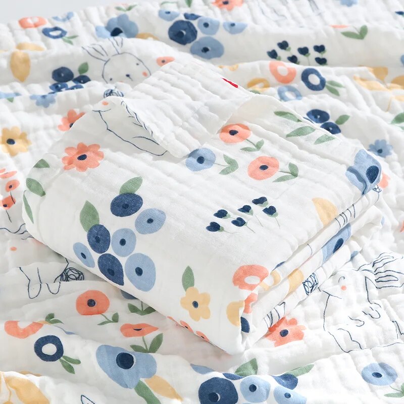 6 Layers Cotton Muslin Swaddle Blanket - Just Kidding Store